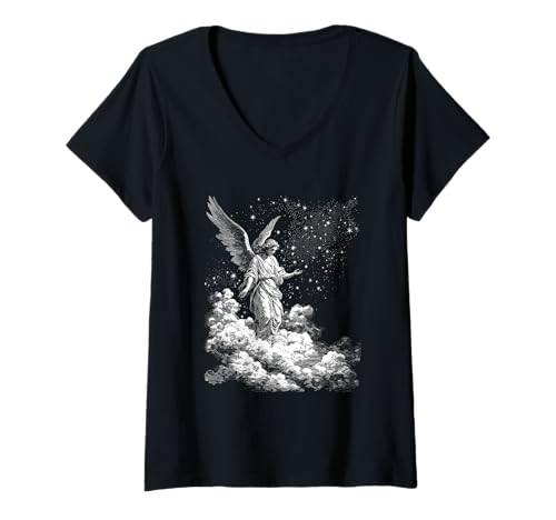 Damen Heiliger Engel - Shemhamephorash - Raphael T-Shirt mit V-Ausschnitt Damen Heiliger Engel - Shemhamephorash - Raphael T-Shirt mit V-Ausschnitt von Angellus