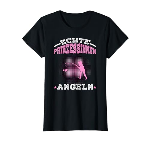 Angeln Damen Angel Anglerin Fischerin Angeln Mädchen T-Shirt von Angeln Geschenke Frauen, Angel Zubehör