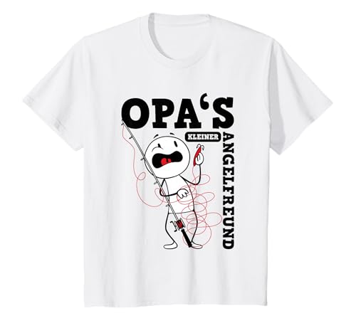 Kinder Angelschein Kinder Angler Opa's Angelfreund Angeln Jungs T-Shirt von Angeln Geschenke für Jungs und Angelschein Kinder