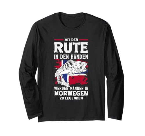 Mit der Runte In den Händen Werden Männer Norwegen Legenden Langarmshirt Mit der Runte In den Händen Werden Männer Norwegen Legenden Langarmshirt von Angeln Norwegen Geschenk Angler Spruch