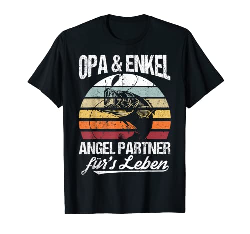 Herren Opa & Enkel Angel Partner Für's Leben Angeln Angelopa T-Shirt von Angeln Opa Angler Fischen Designs & Geschenke