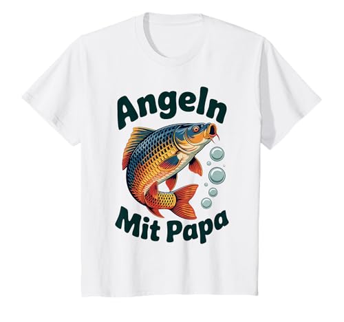 Kinder Angeln Fischen mit Papa Springender Fisch T-Shirt Kinder Angeln Fischen mit Papa Springender Fisch T-Shirt von Angeln mit Papa Abenteuer mit Papa am Wasser
