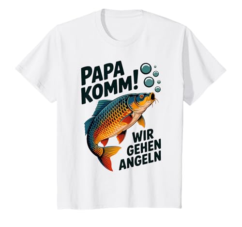 Kinder Karpfen Fischen mit Papa T-Shirt Kinder Karpfen Fischen mit Papa T-Shirt von Angeln mit Papa Abenteuer mit Papa am Wasser