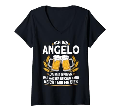 Damen Lustiger Biertrinker Spruch für Angelo T-Shirt mit V-Ausschnitt Damen Lustiger Biertrinker Spruch für Angelo T-Shirt mit V-Ausschnitt von Angelo Vorname Lustiger Spruch für Biertrinker