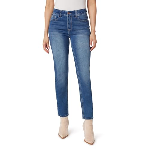 Angels Forever Young Damen 360 Sculpt Mid-Rise Straight Ankle Jeans, Pazifik, 38 von Angels Forever Young
