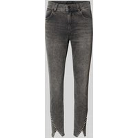 Angels Jeans in verkürzter Passform mit Perlen Modell 'ORNELLA' in Hellgrau, Größe 42 von Angels