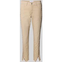 Angels Slim Fit Hose mit Kontrastpaspeln Modell 'Ornella' in Sand, Größe 38 von Angels