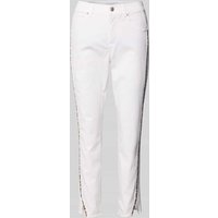 Angels Slim Fit Hose mit Kontrastpaspeln Modell 'Ornella' in Weiss, Größe 40 von Angels
