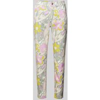 Angels Slim Fit Hose mit floralem Allover-Print Modell 'ORNELLA' in Pink, Größe 40 von Angels