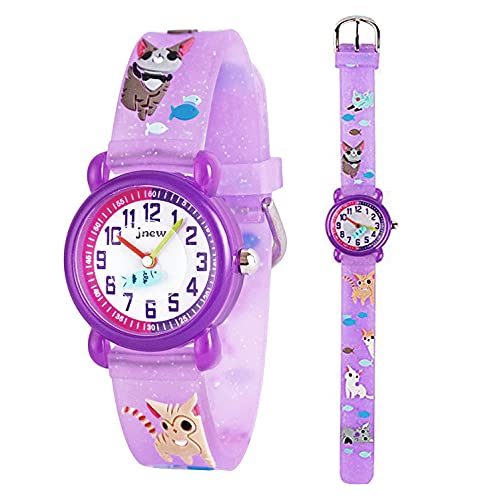 Anloo Mädchen Jungen Kleine Kinder Niedlich Uhr Armbanduhr Zeit Lehrer,Silikon Kinderuhr 3D Cute Cartoon Wasserdicht Lehruhr Geschenk für Kids Kinder Kleine Mädchen Jungen von Anloo