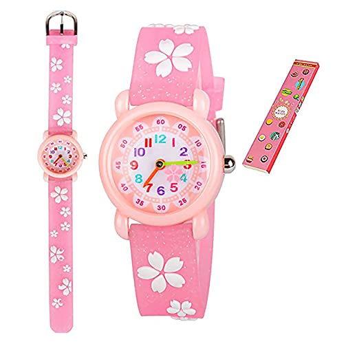 Anloo Mädchen Jungen Kleine Kinder Niedlich Uhr Armbanduhr Zeit Lehrer,Silikon Kinderuhr 3D Cute Cartoon Wasserdicht Lehruhr Geschenk für Kids Kinder Kleine Mädchen Jungen von Anloo