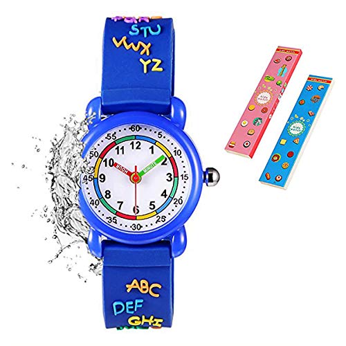 Anloo Mädchen Jungen Kleine Kinder Niedlich Uhr Armbanduhr Zeit Lehrer,Silikon Kinderuhr 3D Cute Cartoon Wasserdicht Lehruhr Geschenk für Kids Kinder Kleine Mädchen Jungen von Anloo