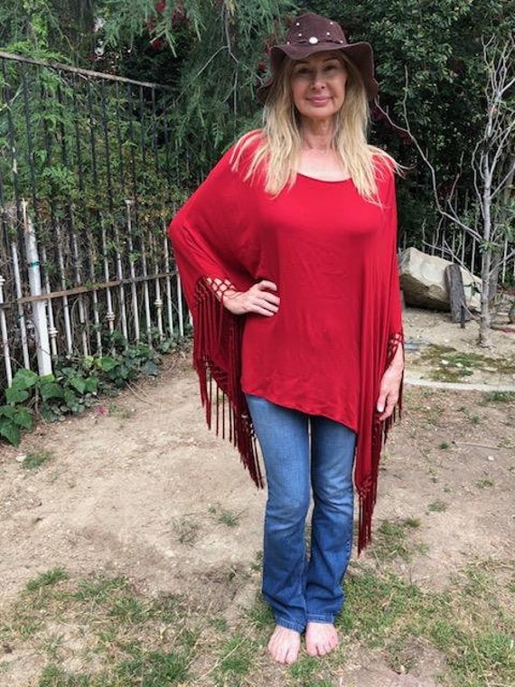 Poncho Mit Ärmeln, Überwurf, Mit Ärmeln, Xxl, Xl, Fransig von AngelsAboundUs