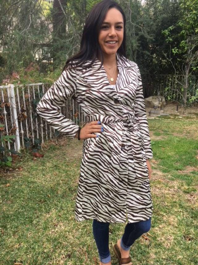 Via Spiga, Regenmantel, Braun, Zebra Streifen, Trench Mantel, Xs, Xsmall von AngelsAboundUs