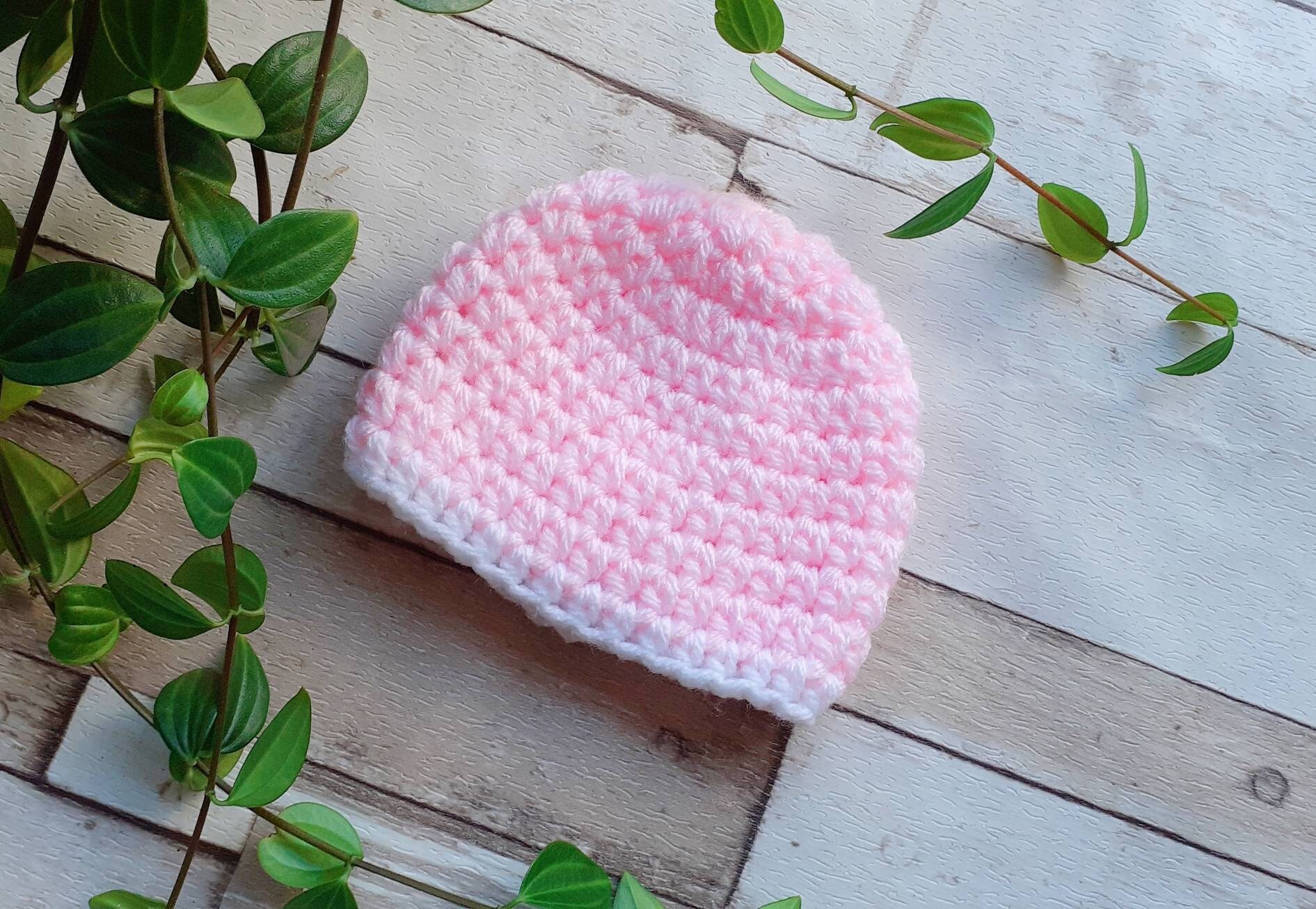 Frühchen Baby Mütze, Winziges Baby, Rosa Gestrickte Beanie Handgestrickte Babykleidung. Uk Verkäufer, Neue Babygeschenke. 18-22cm Kopf von AngelsAndLullabies