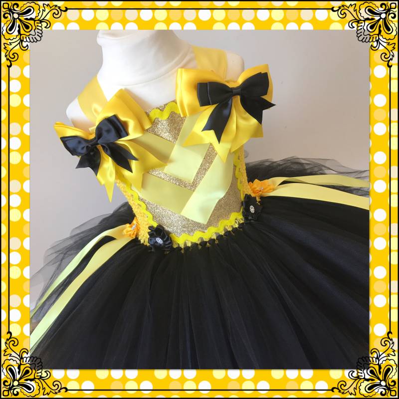 Tutu Kleid Inspiriert Von Emma Wiggles The Wiggles Haarclip Bogen Gelb & Schwarz Tütü Party Pageant Geburtstag Halloween Kostüm von AngelsEmporiumTutus