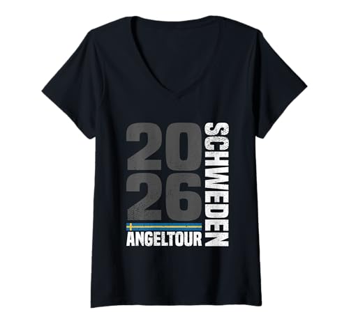 Damen Raubfische Angler Gadget Angeltour 2026 Angeln Schweden T-Shirt mit V-Ausschnitt Damen Raubfische Angler Gadget Angeltour 2026 Angeln Schweden T-Shirt mit V-Ausschnitt von Angeltour Schweden und Raubfische Angeln Gadget