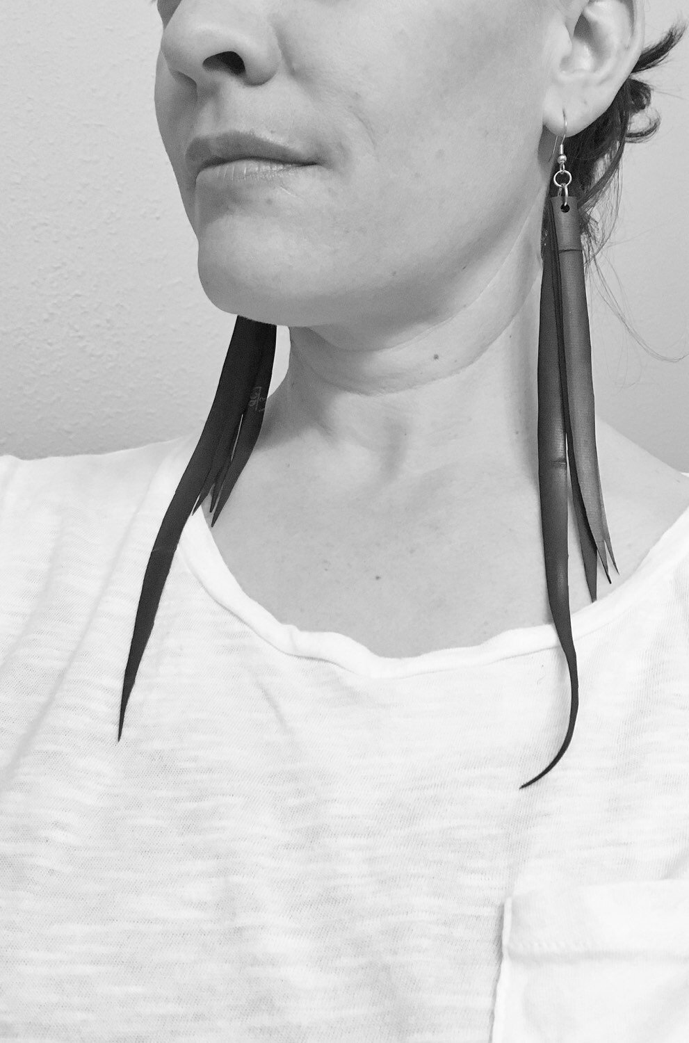 Extra-Lange Quasten-Ohrringe, Schulter-staubtuch, Aus Fahrrad-Innenschläuchen Hergestellt von AngelutiJewelry