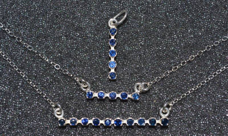 Echte 2 Mm Saphir Facettierte Edelstein Bar Halskette Oder Anhänger, Wählen Sie Zierlicher Minimaler Einfacher Schichtstein September Geburtsstein von AngelwearCreations