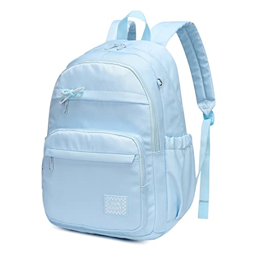 Angerat Kinder Rucksack, 18 Zoll Schulrucksack Jungen Mädchen Teenager Schultasche für Schule, Wasserdicht School Bag Laptop Tasche Damen Herren Backpack (Blau) von Angerat