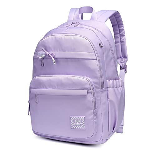 Angerat Kinder Rucksack, 18 Zoll Schulrucksack Jungen Mädchen Teenager Schultasche für Schule, Wasserdicht School Bag Laptop Tasche Damen Herren Backpack (Lila) von Angerat