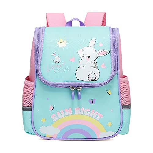 Angerat Mini Kaninchen Rucksack Kinder, Süße Cartoon Lässig Kinderrucksack Mädchen Jungen Kindergartenrucksack mit Brustschnalle, Kindertasche für Kindergarten 1-6 Jahre von Angerat