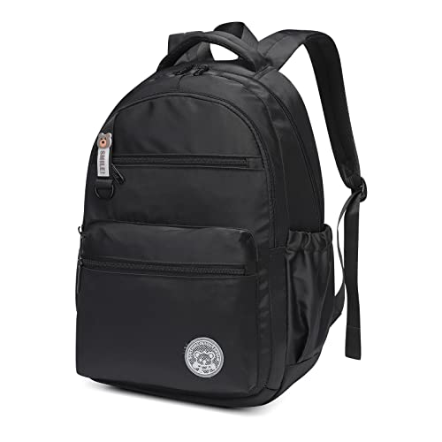 Angerat Schulrucksack Mädchen, 18 Zoll Leichtgewicht Kinderrucksack Schultasche Niedliche Kinder Rucksack, Wasserdicht School Bag Teenager Tagesrucksack für Schule Reise (Schwarz) von Angerat