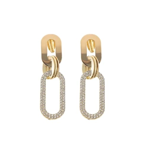 Goldene Damen-Ohrclips Clip-On-Ohrringe nicht durchbohrt (Goldene Ellipsenform-Ohrclips) von Angerkiss
