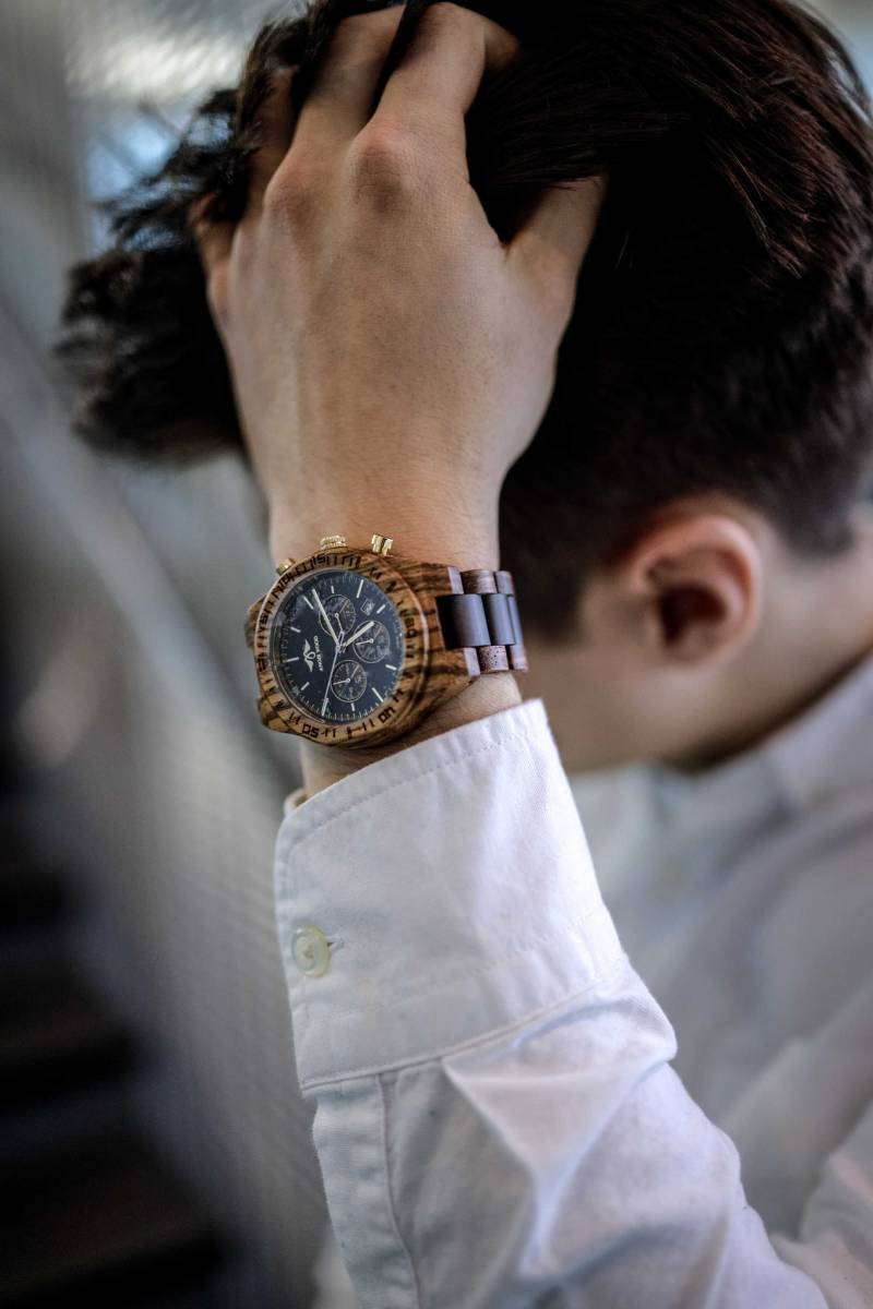 Engrave Zebra Ebony Wood Herrenuhr Mit Blauem Zifferblatt, Blue Watch, Verlobter, Herrenuhr, Personalize Herrenuhr, 169 von AngieWoodCreationsCo