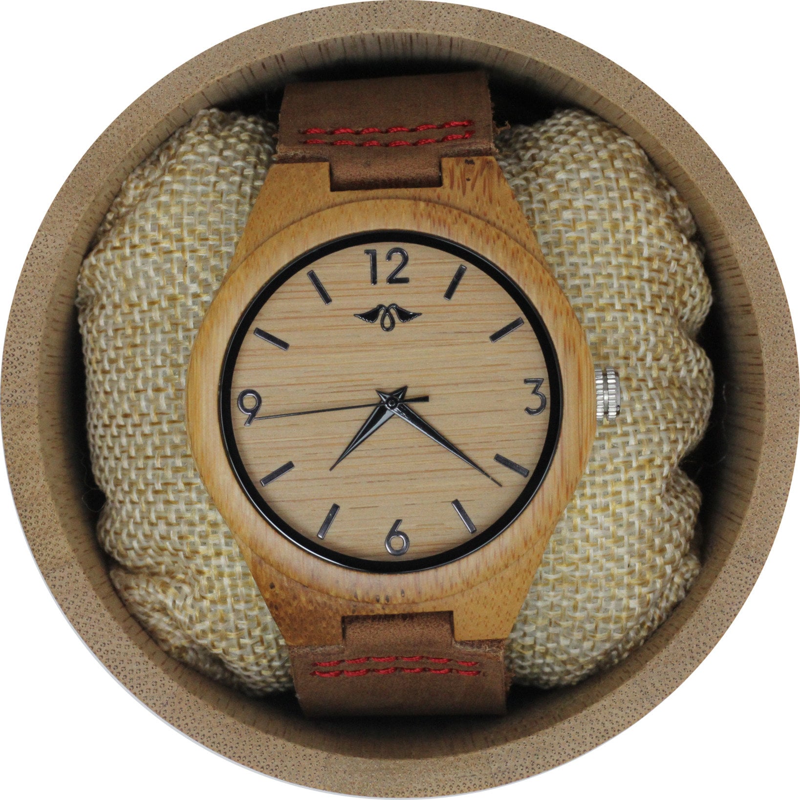 Gravierte Bambus Herrenuhr Mit Ziffernblatt Und Lederarmband, Personalisierte Holz Uhr(W106 von AngieWoodCreationsCo