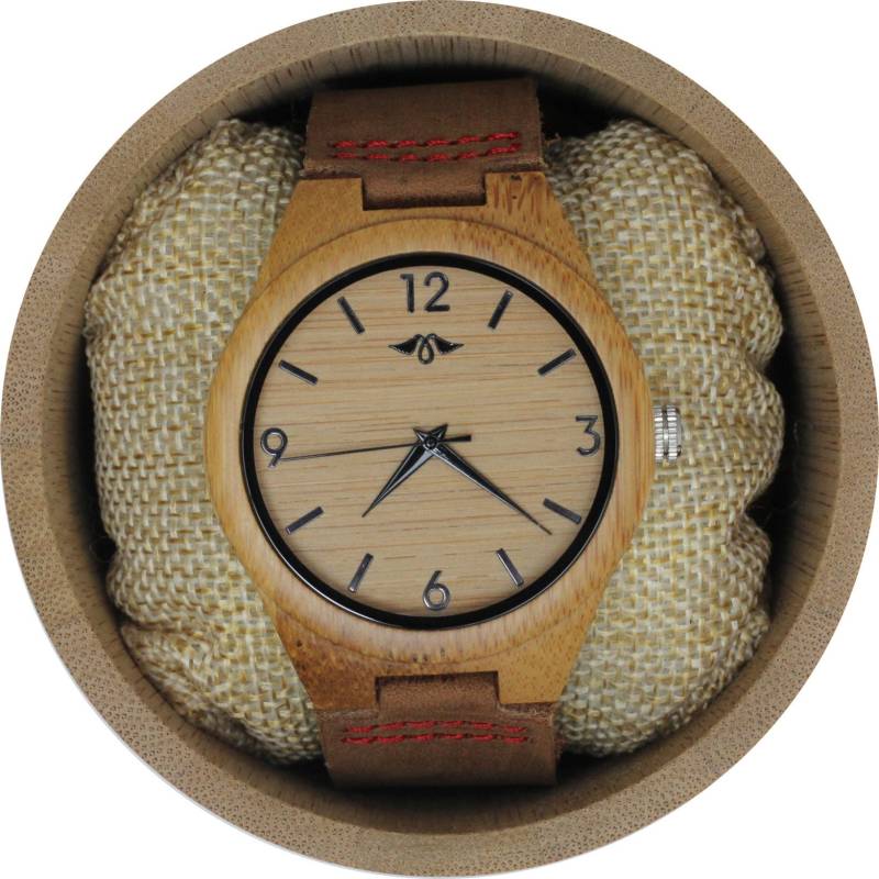 Gravierte Bambus Herrenuhr Mit Ziffernblatt Und Lederarmband, Personalisierte Holz Uhr(W106 Gravierte Bambus Herrenuhr Mit Ziffernblatt Und Lederarmband, Personalisierte Holz Uhr(W106 von AngieWoodCreationsCo