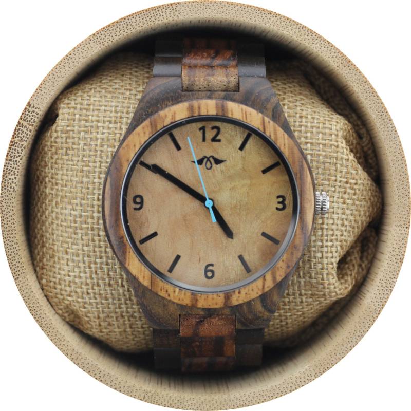 Gravierte Dunkle Sandelholz Herrenuhr Mit Ahorn-Ziffernblatt, Personalisierte Holz Uhr(W071 von AngieWoodCreationsCo