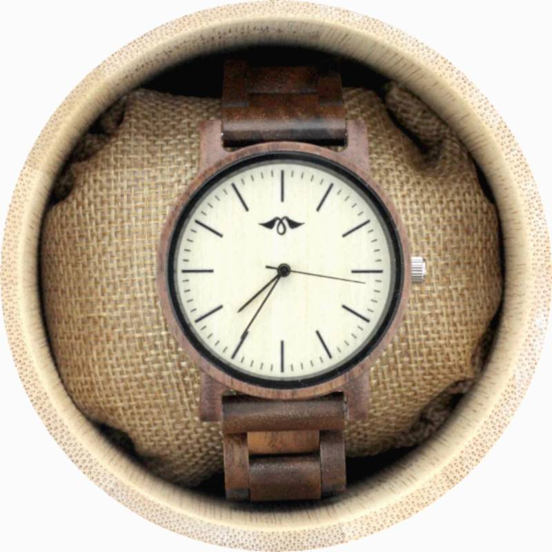 Gravierte Dunkle Sandelholz Herrenuhr Mit Bambus Ziffernblatt, Personalisierte Holz Uhr(W074 von AngieWoodCreationsCo