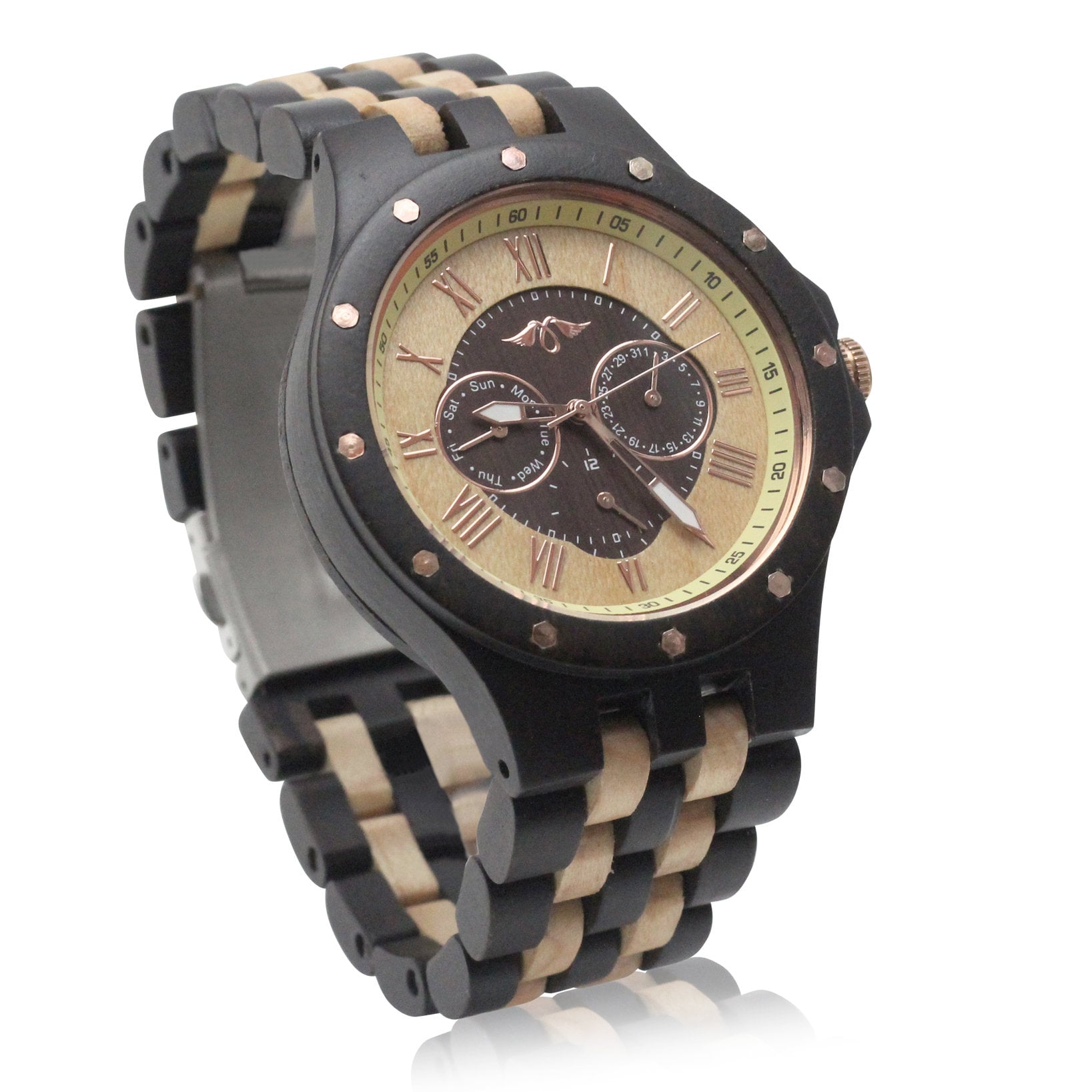 Gravierte Ebenholz Herrenuhr Mit Armband Aus Und Ahorn, Personalisierte Holz Uhr(W108 von AngieWoodCreationsCo