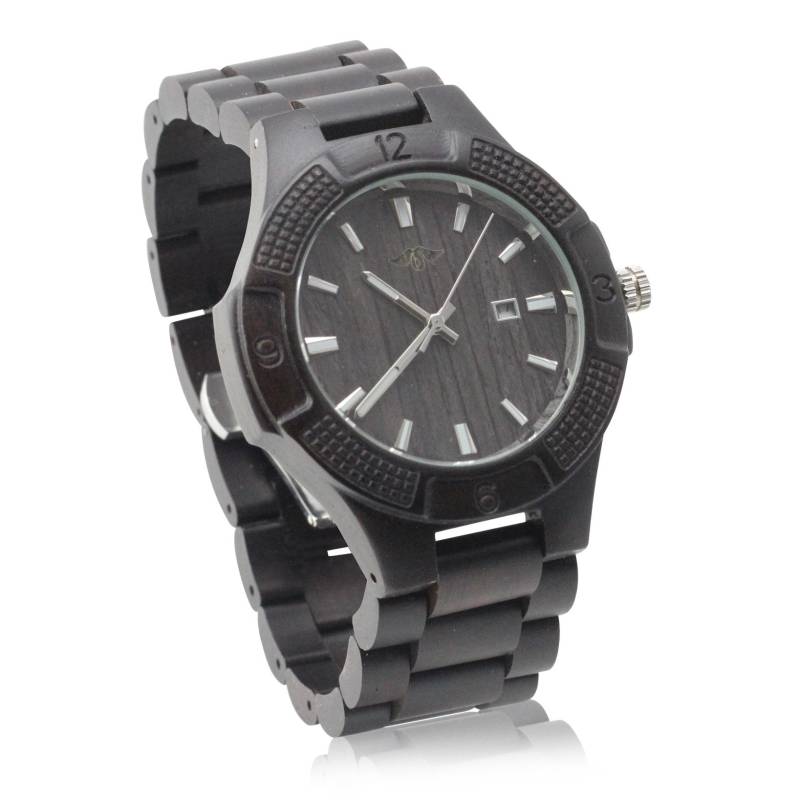 Gravierte Ebenholz Herrenuhr Mit Passendem Ebenholz-Armband Und Ziffernblatt, Personalisierte Holz Uhr(W064 von AngieWoodCreationsCo