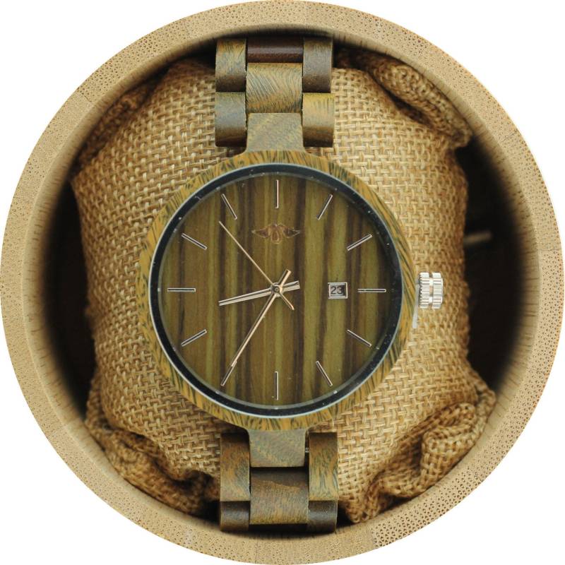 Gravierte Grüne Sandelholz Damenuhr Mit Passendem Armband, Personalisierte Holz Uhr(W062 von AngieWoodCreationsCo