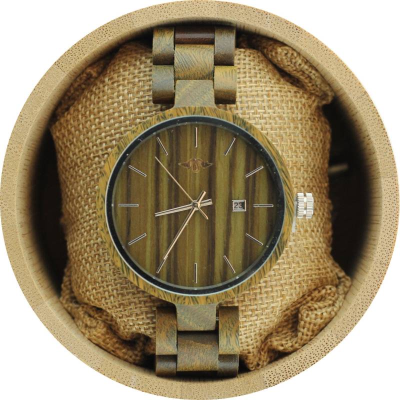 Gravierte Grüne Sandelholz Damenuhr Mit Passendem Armband, Personalisierte Holz Uhr(W062 von AngieWoodCreationsCo