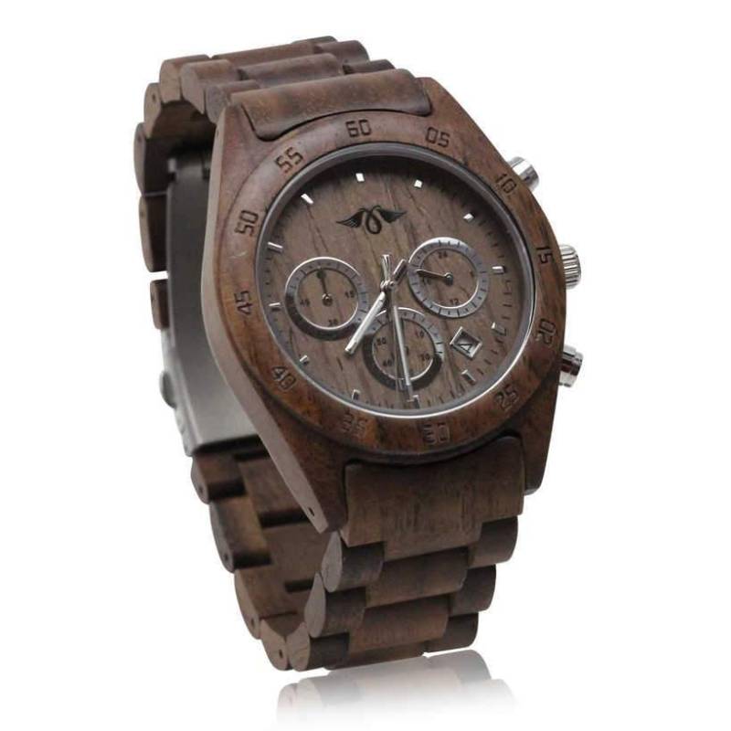 Gravierte Walnuss-Holz Herrenuhr Mit Ziffernblatt Und Armband, Personalisierte Holz Uhr(W090 von AngieWoodCreationsCo