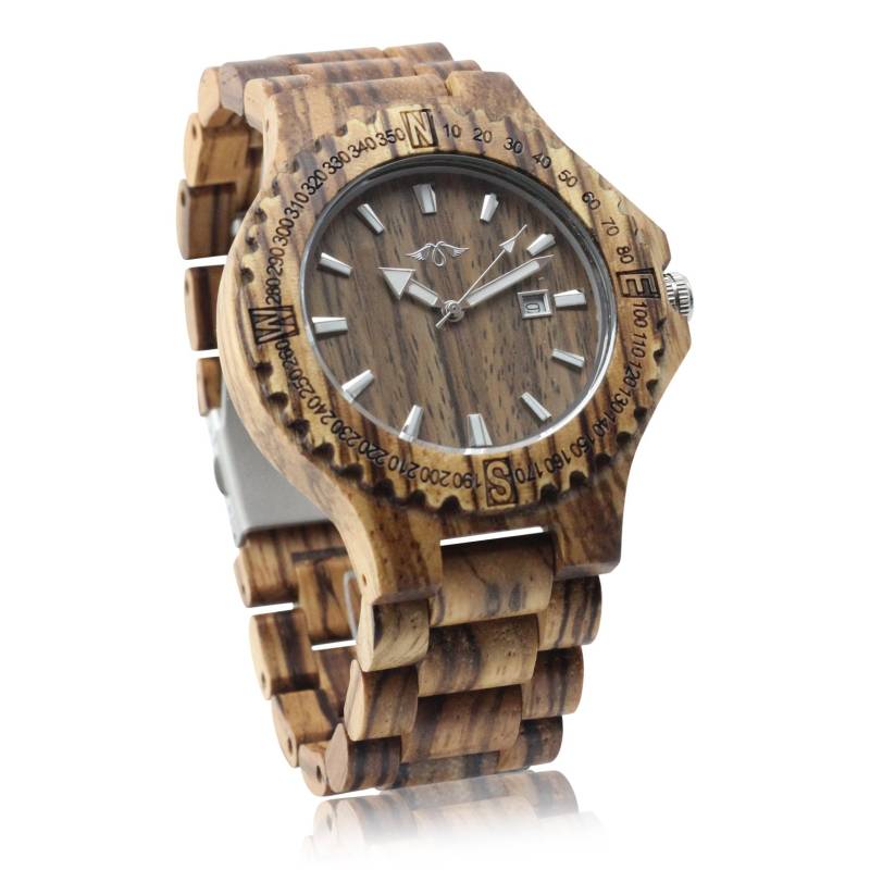 Gravierte Zebrano-Holz Herrenuhr Mit Laser-Gravierter Fassung, Personalisierte Holz Uhr(W054 Gravierte Zebrano-Holz Herrenuhr Mit Laser-Gravierter Fassung, Personalisierte Holz Uhr(W054 von AngieWoodCreationsCo
