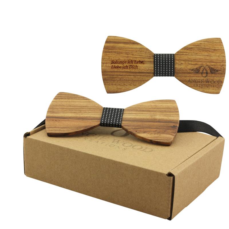 Große, Runde Hölzerne Fliege Für Erwachsene Mit Schwarzem Und Weißem Stoffzentrum | B0037 von AngieWoodCreationsCo