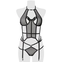 Transparentes Erotik-Set aus Netz mit verstellbaren Bändern von Angies Glamour Fashion