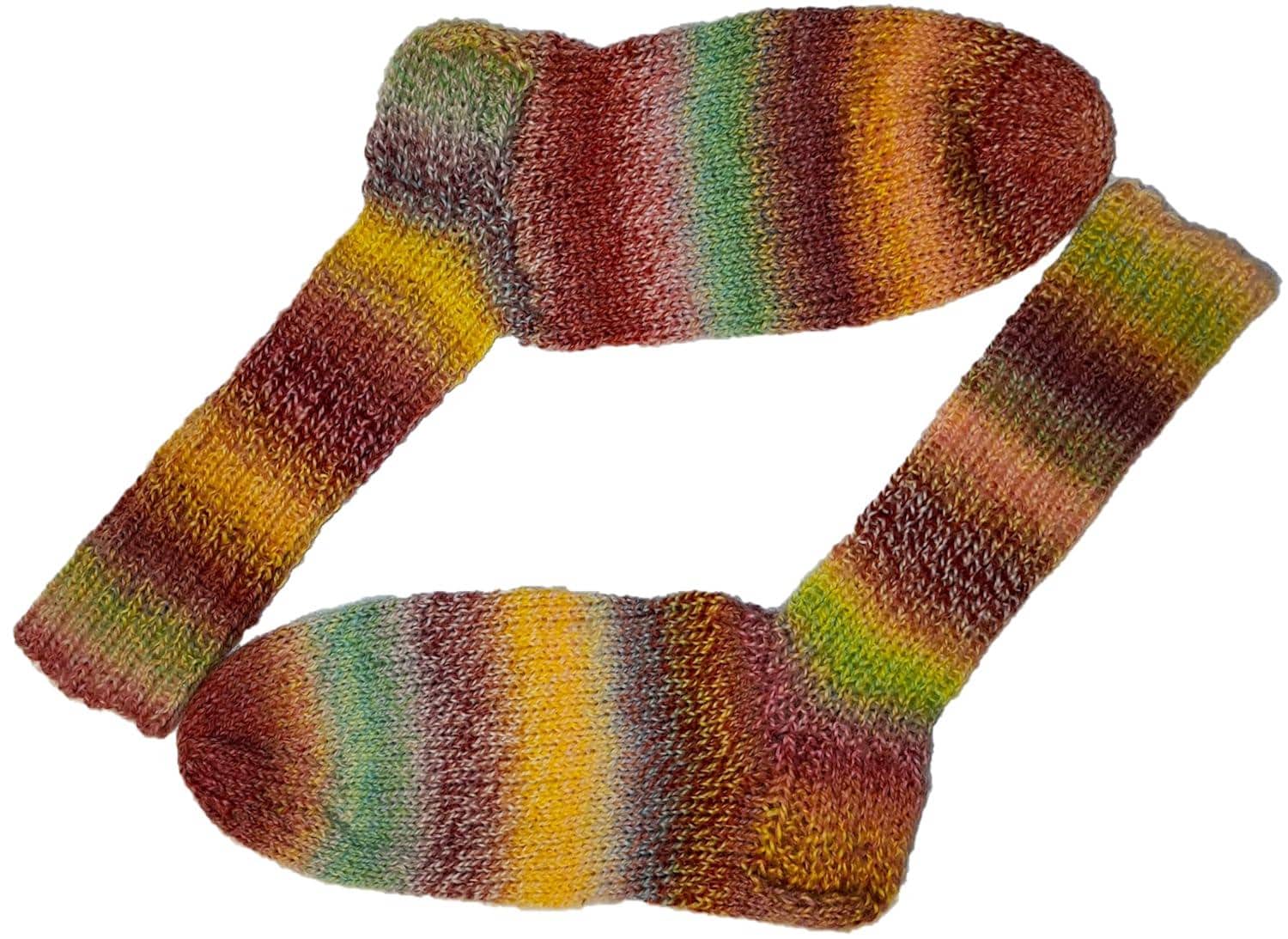 Selbstgestrickte Handgemachte Wollsocken/"Early Automin Inspiration " Größe 38 -39 6 Ply von AngiesStrickZauber
