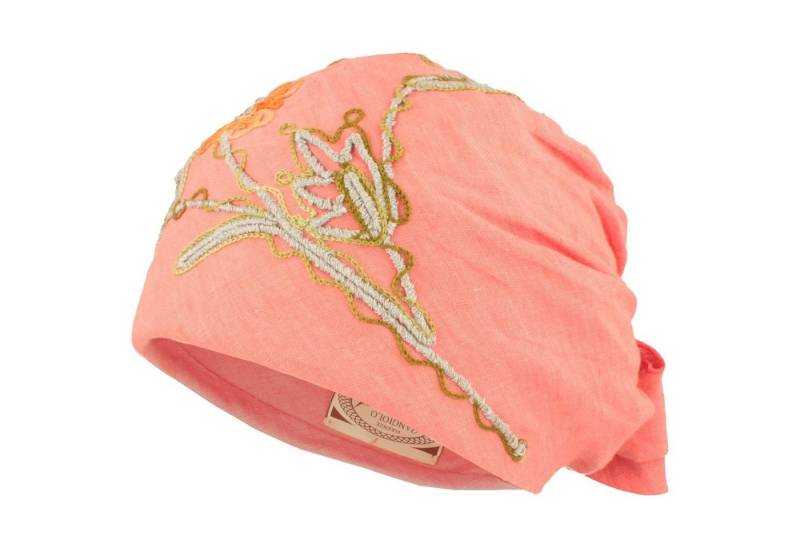 Angiolo Frasconi Fischerhut Turban Leinen mit Blumenstickerei von Angiolo Frasconi