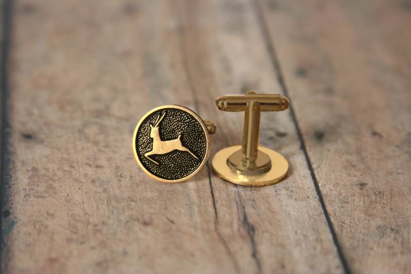 Deer Buck Manschettenknöpfe Jumping Herren Accessoires - Mit Vintage Knöpfen Hergestellt von AngleAh