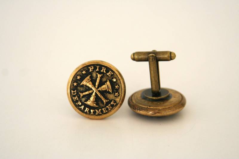 Feuerwehr Manschettenknöpfe Bugle Megaphon Feuerwehrmann Herren Zubehör - Mit Vintage Uniform Knöpfen Gemacht von AngleAh