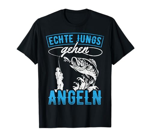 Echte Jungs gehen Angeln - Angler Fischer Kinder Jungen T-Shirt von Angler Angel Geschenk für Echte Jungs