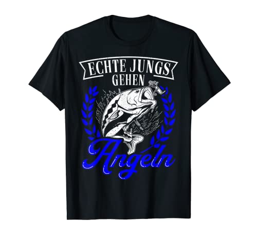 Echte Jungs gehen Angeln - Angler Fischer Kinder Jungen T-Shirt von Angler Angel Geschenk für Echte Jungs