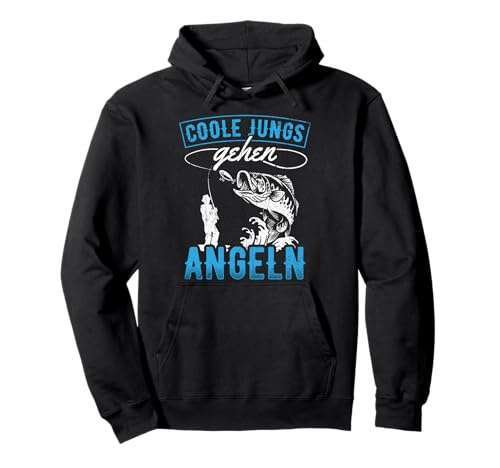 Coole Jungs gehen Angeln - Angler Fischer Kinder Jungen Pullover Hoodie von Angler Angel Geschenk für coole Jungs
