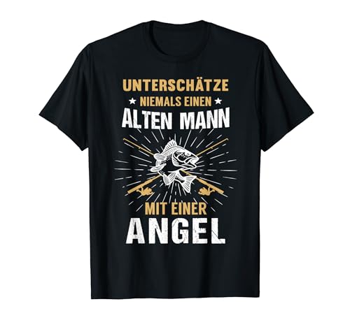 Angler Angeln Papa Vater Opa Angelrute Vatertag Geschenk T-Shirt von Vatertagsgeschenk Geschenkidee Geburtstagsgeschenk