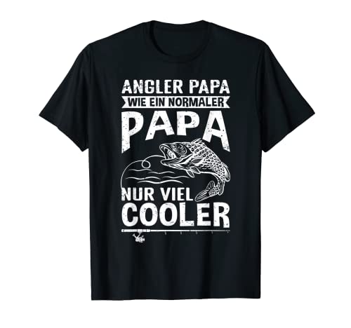Herren Fischen Angeln Geschenk Vater Angelrute Fischer Vatertag T-Shirt von Angler Fischer bester Papa Vatertag Geschenkidee
